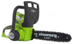 Buy electric chain saw Greenworks G40CS30 0 online, Photo and Characteristics
