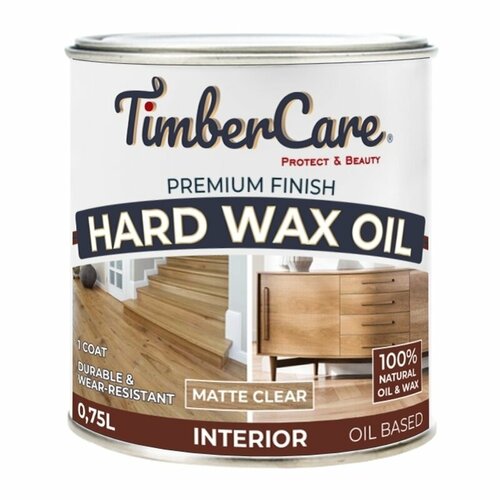 Защитное масло с твердым воском TimberCare Hard Wax Oil 750 мл Прозрачный Матовый 350052 фото