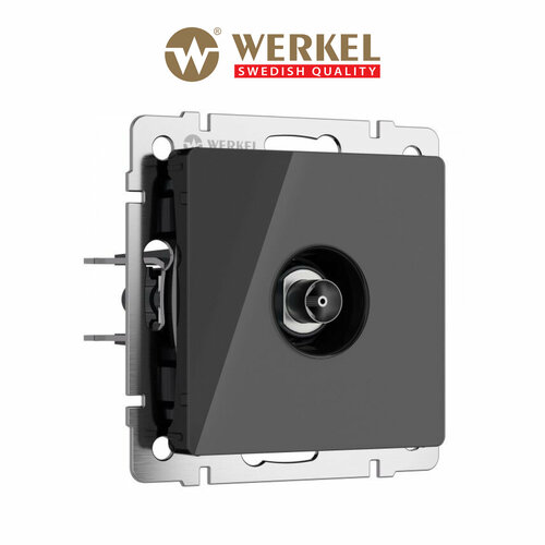 ТВ-розетка оконечная Werkel W1183048 черный акрил IP20 фото