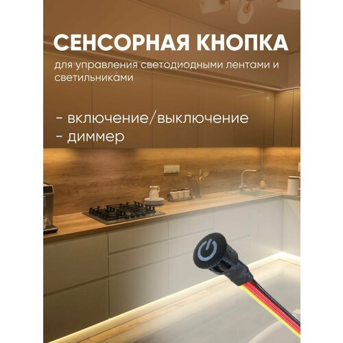 Сенсорная кнопка выключатель черная фото