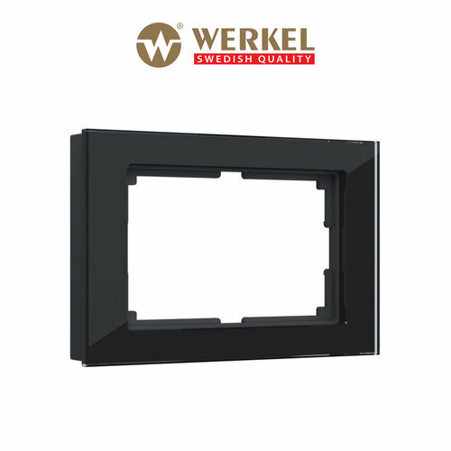 Рамка из стекла для двойной розетки Werkel Favorit W0081108 черный фото