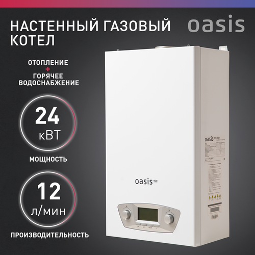 Котел газовый настенный двухконтурный бытовой Oasis Eco RE-24 фото