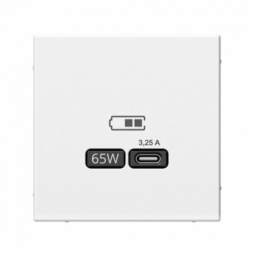 Розетка USB type-C 65 Вт ArtGallery высокоскоростная зарядка QC PD Systeme Electric/Schneider Electric механизм скрытая установка белый GAL000127 фото