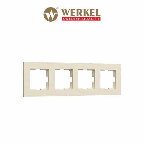 Рамка на 4 поста Werkel Slab W0042962, цвет айвори матовый фото