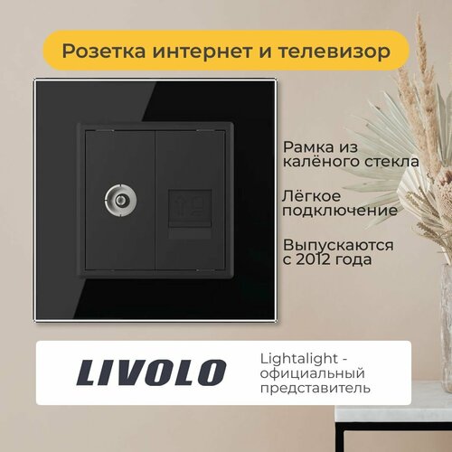 Розетка Livolo интернет и телевизор фото