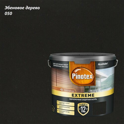 Защитно-декоративная лазурь для древесины Pinotex Extreme (2,5л) эбеновое дерево 050 фото