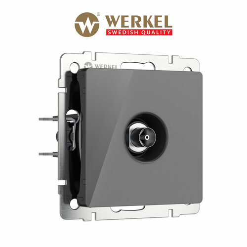 ТВ-розетка оконечная Werkel W1183044 графит акрил IP20 фото