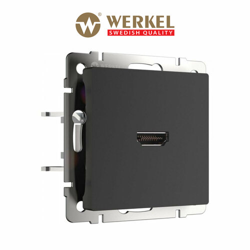 Встраиваемая розетка HDMI Werkel W1186008 черный матовый IP20 фото