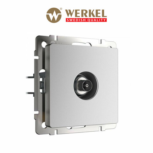 ТВ-розетка оконечная Werkel W1183065 серебряный матовый IP20 фото