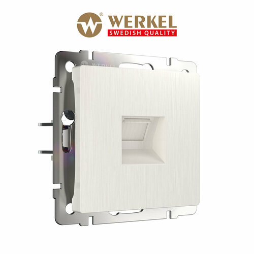 Встраиваемая розетка Ethernet RJ-45 Werkel W1181013 перламутровый рифленый IP20 фото