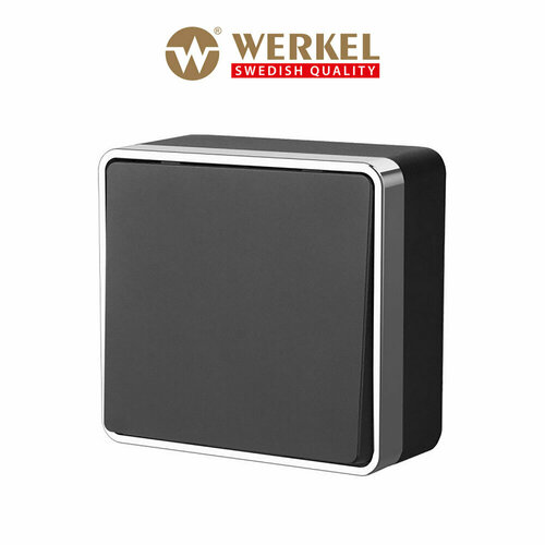 Проходной накладной выключатель/переключатель одноклавишный Werkel Gallant W5012035 черный/хром IP20 фото