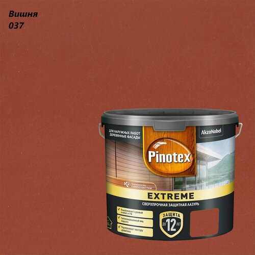 Защитно-декоративная лазурь для древесины Pinotex Extreme (2,5л) вишня 037 фото