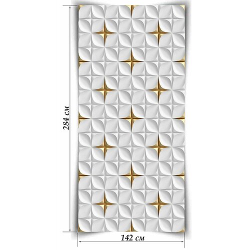 Мраморные обои Белое золото, лист 142х284 см, 4,033 кв. м. фото