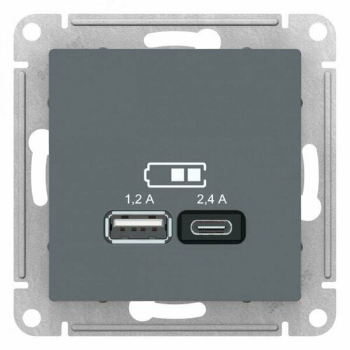 Systeme Electric AtlasDesign Грифиль USB A+С, 5В/2,4А, 2х5В/1,2А, механизм фото