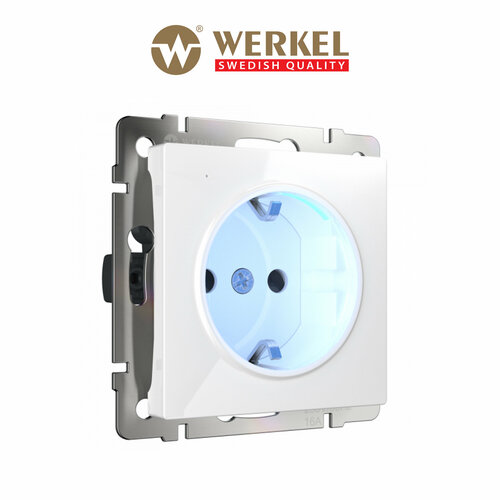 Розетка с подсветкой Werkel W1171401 белый IP20 фото