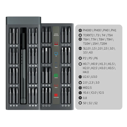 Профессиональный набор отверток для точных работ, набор бит 49 в 1, в алюминиевом футляре. фото