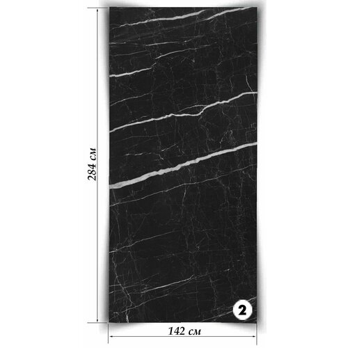 Гибкий Мрамор Фоссил Блэк, лист 142х284 см, 4,033 кв. м. фото
