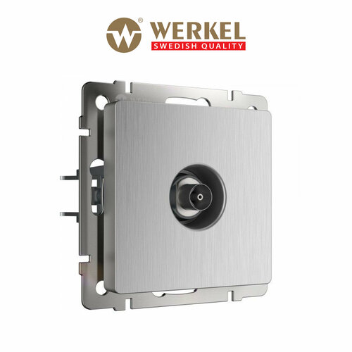 ТВ-розетка оконечная Werkel W1183009 cеребряный рифленый IP20 фото