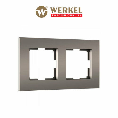 Рамка на 2 поста Werkel Slab W0022963, цвет бронза матовый фото