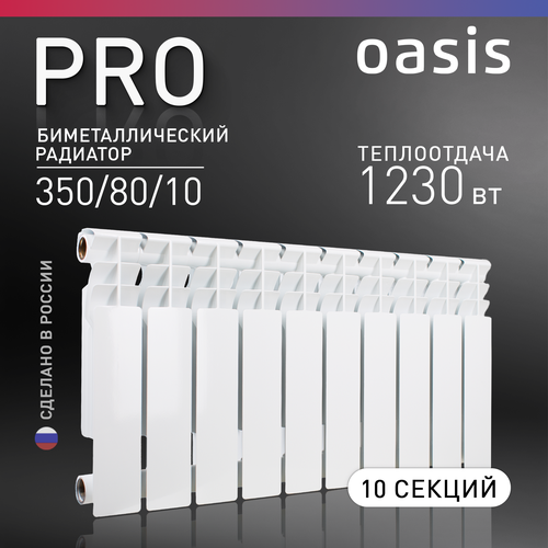 Радиатор отопления биметаллический Oasis Pro 350/80 10 секций фото