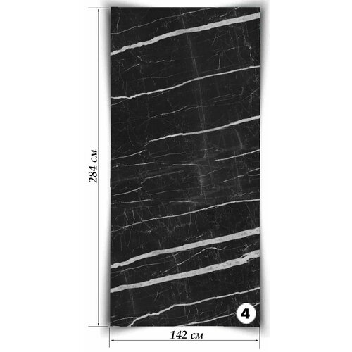 Гибкий Мрамор Фоссил Блэк, лист 142х284 см, 4,033 кв. м. фото