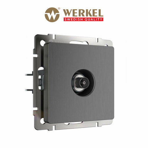 ТВ-розетка оконечная Werkel W1183004 графит рифленый IP20 фото