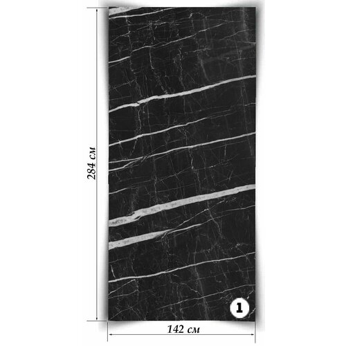 Гибкий Мрамор Фоссил Блэк, лист 142х284 см, 4,033 кв. м. фото
