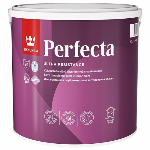 TIKKURILA PERFECTA краска интерьерная, глубокоматовая, база А (0,9л) фото