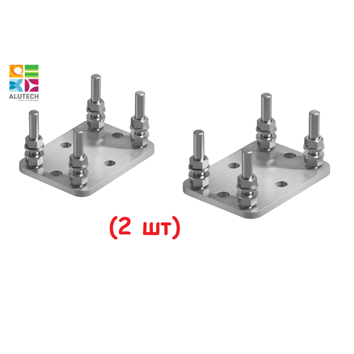 Комплект (2шт) подставок регулируемых роликовых опор для балок 70х60х3,5 (Alutech) / Комплектация для откатных ворот фото