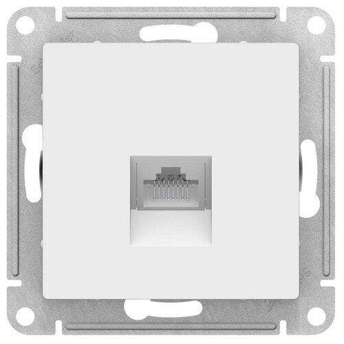 Розетка компьютерная SE ATLASDESIGN, RJ45, встраиваемая, IP20, белая, ATN000183 фото