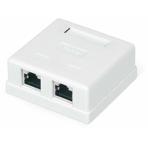 WRline WR-WS-8P8C-C5E-SH-2 Розетка компьютерная RJ-45, категория 5e, экранированная, двойная, внешняя, Dual IDC, цвет белый фото