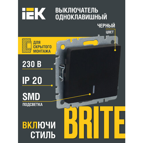 Выключатель IEK BR-V10-1-10 BRITE, 10 А фото