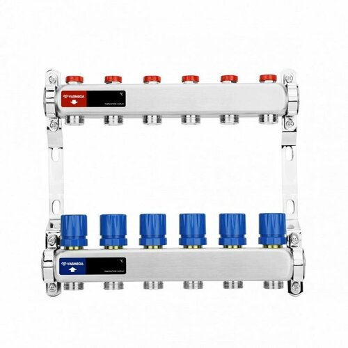 Коллекторная группа для отопления на 6 контуров, ВР 1