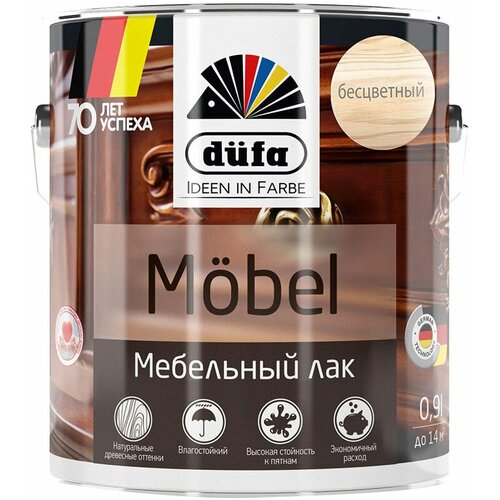 Лак алкидный мебельный Dufa Mobel бесцветный 0,9 л глянцевый фото