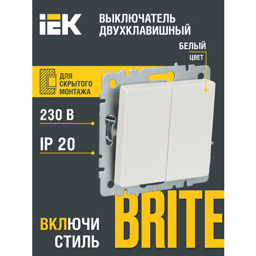 Выключатель IEK BR-V20-0-10 BRITE, 10 А фото