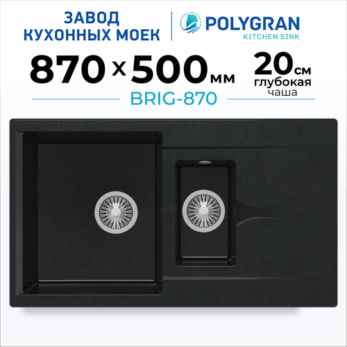 Кухонная мойка Polygran BRIG-870 (№316 Космос) фото