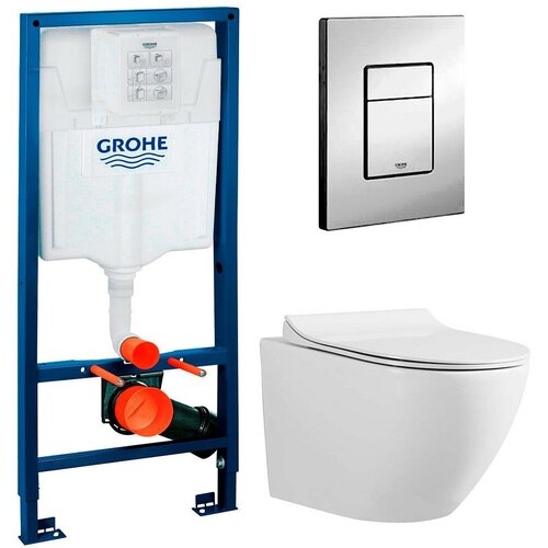 Инсталляция Grohe Rapid SL 38772001 + унитаз Grossman GR-4455 безободковый с сиденьем фото