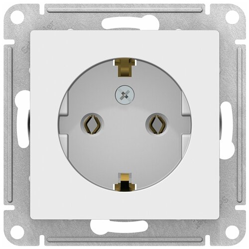 Розетка с заземлением Systeme Electric AtlasDesign без шторок, 16А, механизм, белый, ATN000143, 5 шт. фото