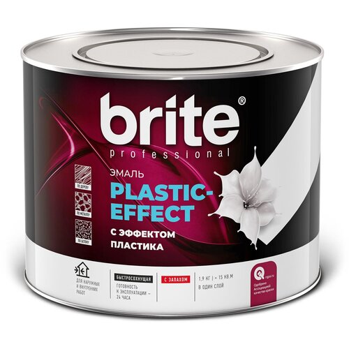 Эмали Brite Эмаль BRITE PLASTIC-EFFECT с эффектом пластика белая база А, банка 0,9 кг фото