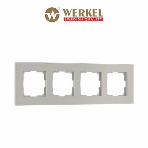 Рамка на 4 поста Werkel Senso W0043117 дымчатый, стекло soft-touch фото