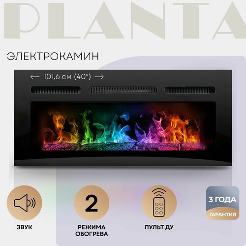 PLANTA Электрокамин PFP-INS040 MULTICOLOR, настенный/встраиваемый декоративный камин фото