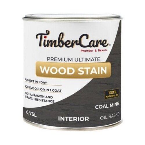 Масло тонирующее TimberCare Wood Stain (цвет: Угольная шахта/ Coal mine), банка 0,75л фото