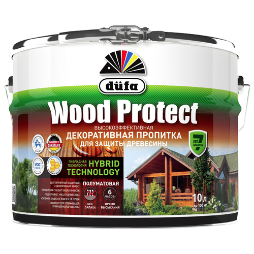 Dufa пропитка Wood Protect, 10 кг, 10 л, дуб фото