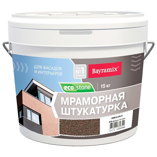 Декоративное покрытие Bayramix Мраморная штукатурка EcoStone 1-1.5 мм, 1.5 мм, 978, 15 кг фото