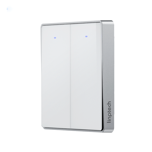 Умный беспроводной выключатель двухклавишный Xiaomi Linptech Glass Panel Smart Wireless Switch E1 Double White (KE1GBB MI) фото