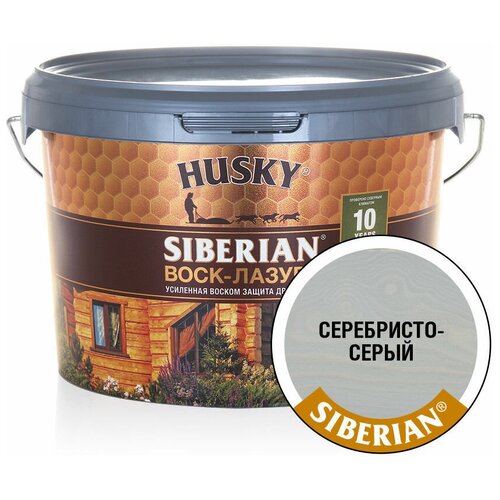 HUSKY SIBERIAN Воск-лазурь декоративно-защитный состав для древесины серебристо-серый (2,5л) фото