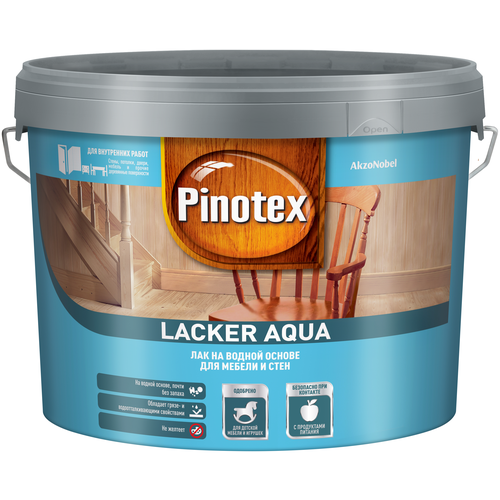 Pinotex Lacker Aqua бесцветный, матовая, 9 л фото