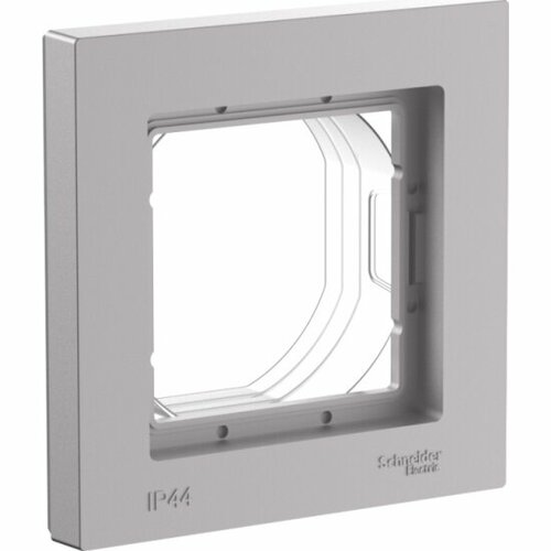 Рамка Systeme Electric (schneider Electric) AtlasDesign AQUA 1-постовая IP44, Алюминий, ATN440301 фото