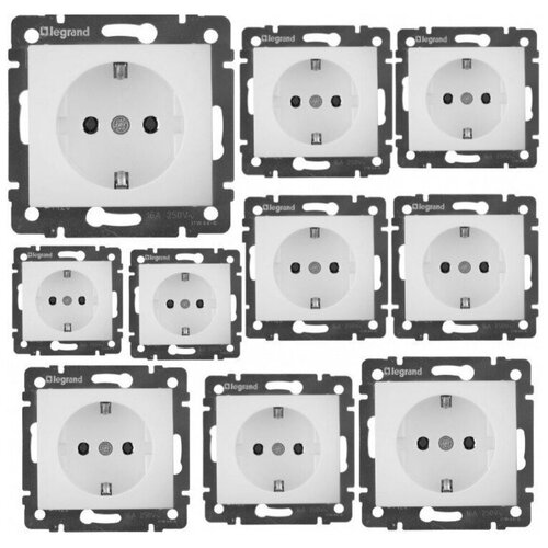 Розетка одинарная с заземлением Legrand Valena 10шт 220В 16А белая Легранд Валена 774420 фото