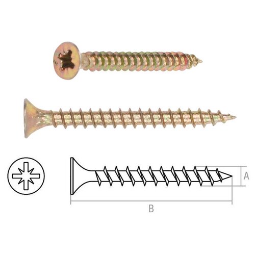 Шуруп универсальный 3.0х12 мм желтый цинк (50000 шт в коробе) STARFIX (SM-15392-50000) фото
